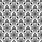 Symmetrical spider web and vampire castle seamless pattern.