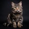 Symmetrical Tabby Cat: Vibrant And Lively Studio Shot On Isolated Background