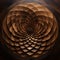 Symmetrical Walnut With Natural Spiral Pattern On Dark Wood