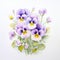 Symmetrical Watercolor Pansies: A Classic Still Life Composition