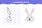 Symmetrical worksheet with cute bunny face for kindergarten and preschool.