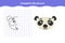 Symmetrical worksheet with cute panda face for kindergarten and preschool.