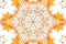 Symmetrical yellow dried floral hexagonal design pattern