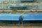 Symmetry on blue benches