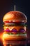 symmetry product render poster vivid colors classical proportion burger, glowing fog intricate, elegant, highly detailed, digital