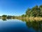 Symmetry, river tree and sky