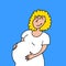 Sympathetic illustration of a smiling woman in pregnancy