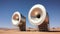 Symphony in the Sands: Two Massive Loudspeakers Amidst the Desert
