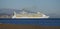 Symphony of the seas, cruise ship leaving the harbour of Malaga, Southern Spain.