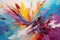 symphony of vibrant brushstrokes dancing across the canvas, creating an abstract explosion of color