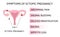 Symptoms of ectopic pregnancy. Infographics. illustration on isolated background. The fertilized egg, uterus, womb