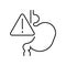 Symptoms of stomach problems Diaphragmatic hernia. Line icon concept
