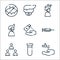 Symptoms virus line icons. linear set. quality vector line set such as wash your hands, flask, avoid crowds, vaccination,
