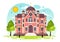 Synagogue Building or Jewish Temple Vector Illustration with Religious, Hebrew or Judaism and Jew Worship Place in Flat cartoon