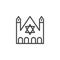 Synagogue building outline icon