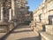 Synagogue in Capernaum. Benches for sitting