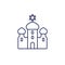synagogue line icon, jewish house of worship