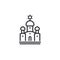 Synagogue line icon on white