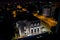 The synagogue in Rehovot, Israel at night.