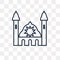 Synagogue vector icon on transparent background, linear