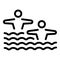 Synchro dance swim icon, outline style