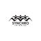 Synchro swimming logo design template