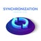 Synchronization Isometric Icon. 3D Isometric Sync Sign. Refresh Icon. Created For Mobile, Web, Decor, Print Products