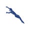 Synchronized Diving vector illustration design. Springboard Platform Diving Silhouette. Sport Athletes design template