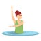 Synchronized swim icon cartoon vector. Sport swimming
