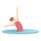 Synchronized swimmer icon cartoon vector. Sport ballet