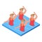 Synchronized swimming athlete icon, isometric style
