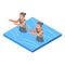 Synchronized swimming couple icon, isometric style