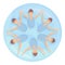 Synchronized swimming group icon cartoon vector. Sport ballet