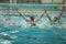 Synchronized swimming victory splashes of success