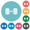 Syncronize databases flat round icons