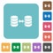 Syncronize databases rounded square flat icons