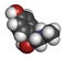 Synephrine herbal stimulant molecule. Present in several Citrus species. 3D rendering. Atoms are represented as spheres with