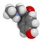 Synephrine herbal stimulant molecule. Present in several Citrus species. 3D rendering. Atoms are represented as spheres with.