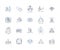 Synergetic effort line icons collection. Collaborate, Partnership, Teamwork, Cooperation, Unify, Combine, Synchronized
