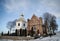 Synkovichi, BELARUS - February 26, 2017. Church of St. Michael in Synkovichi, Gothic style, Orthodoxy