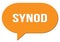 SYNOD text written in an orange speech bubble