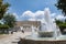 Syntagma Square with the fountain and the Greek Parliament. Athens ,Greece. 5-12-2021