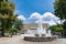 Syntagma Square with the fountain and the Greek Parliament. Athens ,Greece. 5-12-2021