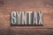 Syntax word wood