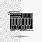 synth, keyboard, midi, synthesiser, synthesizer Glyph Icon on Transparent Background. Black Icon