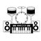 synthesizer drums speakers music background