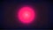 Synthwave Background. 80-s style pink Sun, Planet or Sphere