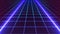 Synthwave Neon Background. Retrowave perspective grid. Dark retro future backdrop. Glowing laser 80s wallpaper