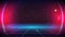 Synthwave Retro Future Grid background with pink round Neon glowing. 80s sci-fi style. 3d virtual wireframe landscape. Synthwave