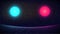 Synthwave Retro Futuristic Background. Two glowing spheres